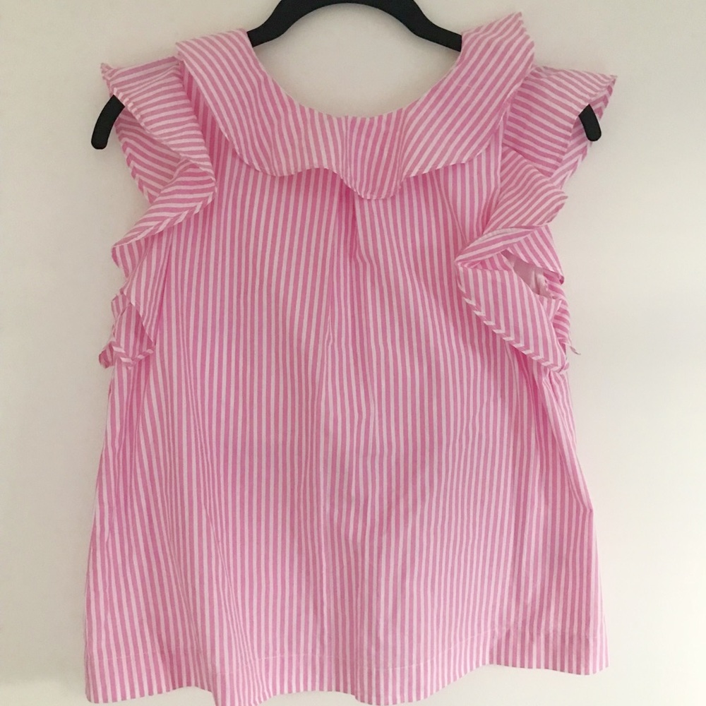 Girls pink and white striped blouse from crewcuts